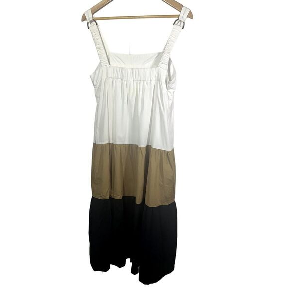 ANTHROPOLOGIE MAEVE Women's Ashleigh Colorblock Midi Sundress Black Size Medium - Picture 7 of 13